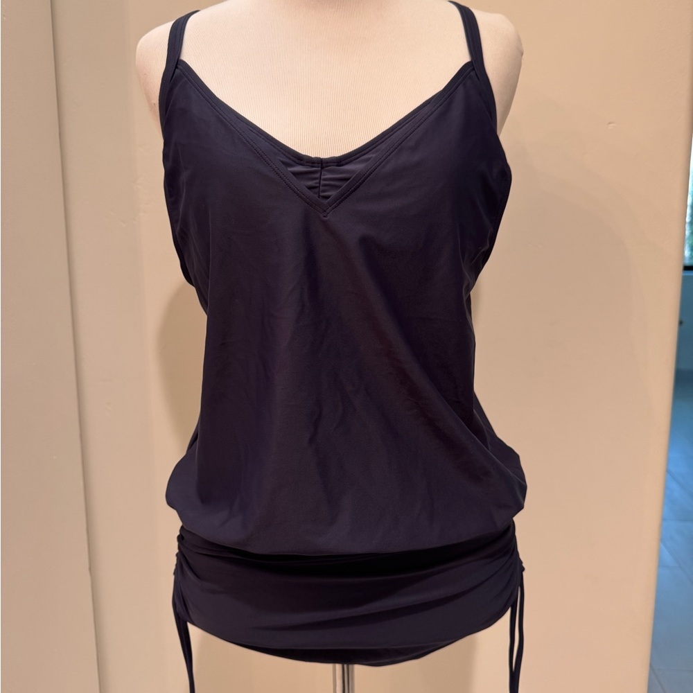 Athleta Navy Side Scrunch Tankini